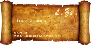 Lincz Zsanna névjegykártya